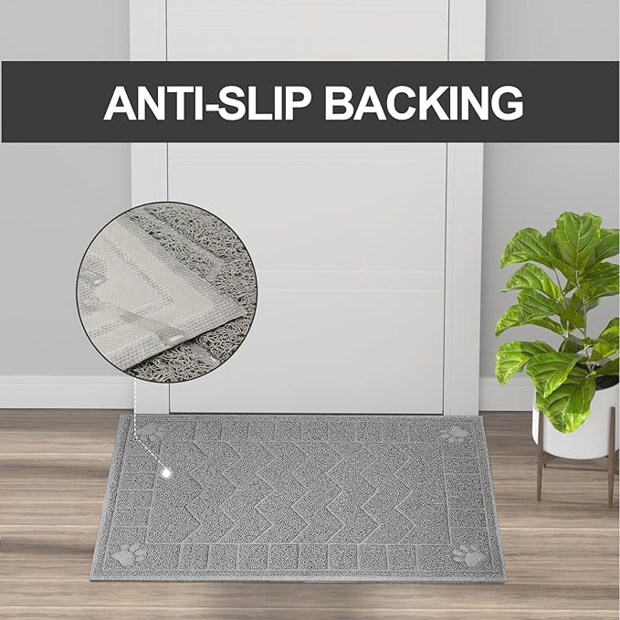Cat Litter Mat, Litter Trapping Mat Soft on Kitty Paws, Waterproof, Easy Clean - Image 5