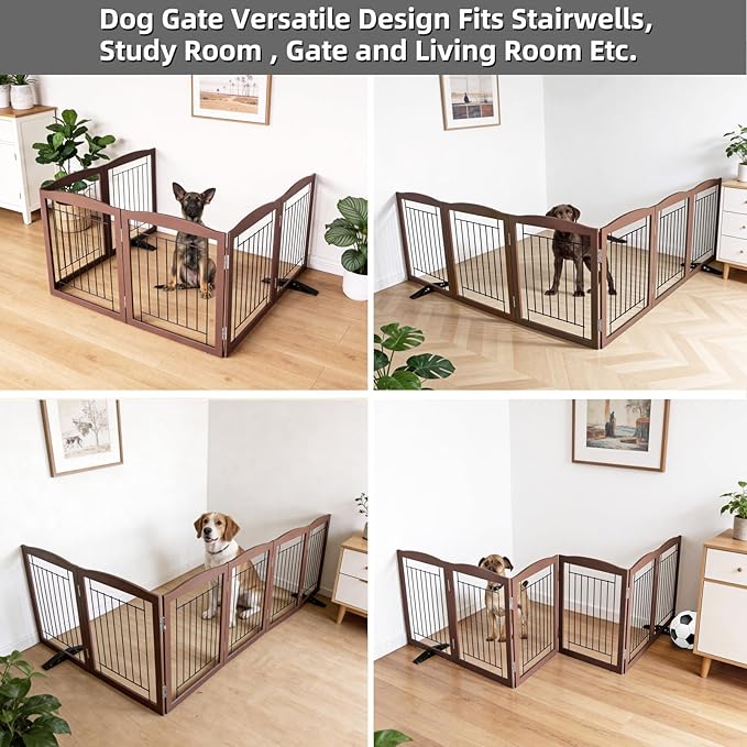 ZJSF Freestanding Dog Fence Indoor, Foldable Dog Gate - Image 4