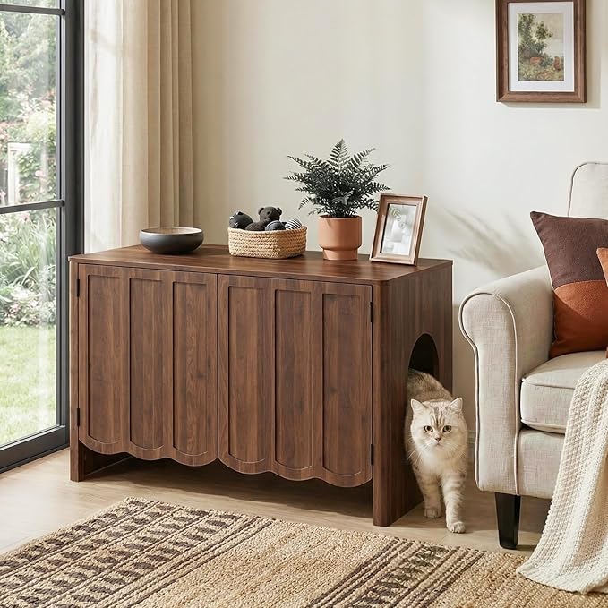 HOOBRO Cat Litter Box Enclosure, 31.5" Hidden Litter Box Furniture - Image 3