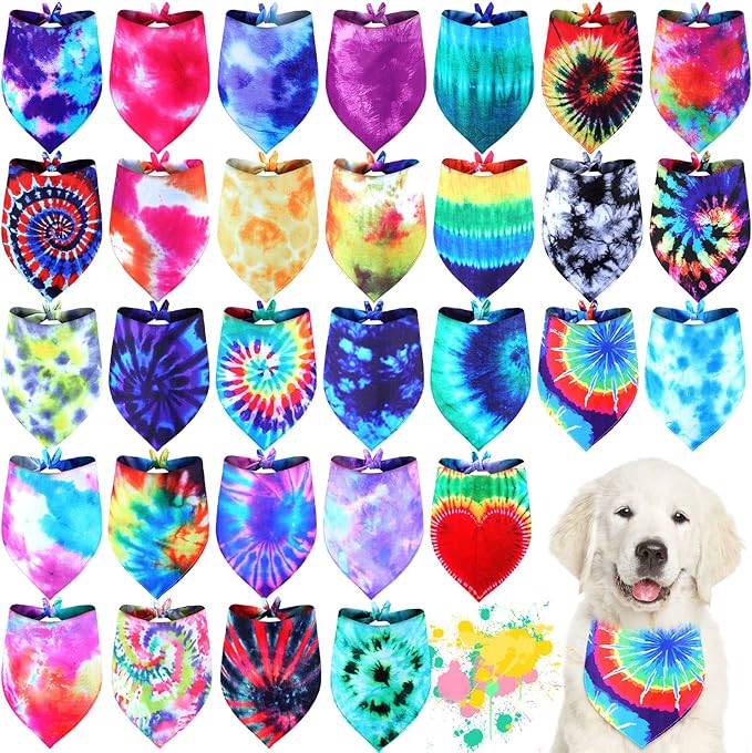 Silkfly 30 Pack Dog Bandanas Bulk by Silkfly
