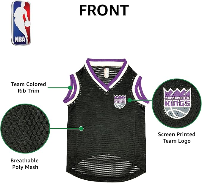 Pets First NBA Sacramento Kings Dog Jersey, X-Small- Tank Top Basketball Pet - Image 4