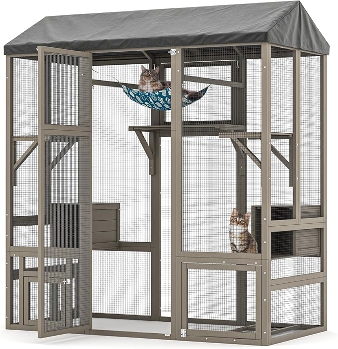 TIMHAKA 71 inch Large Catio Outdoor Cat Enclosure, Cat Catio - Image 8