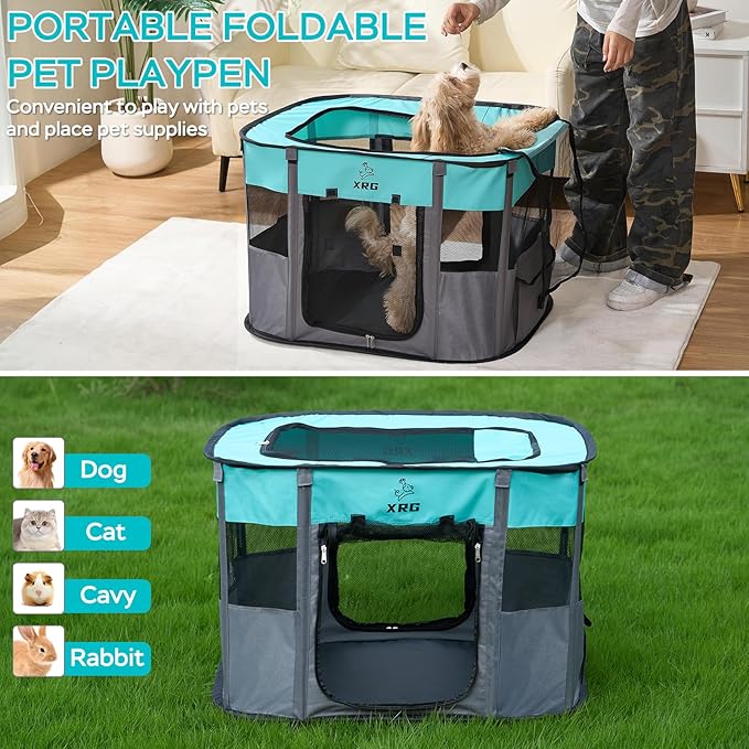 Portable Foldable Pet Playpen Collapsible Crates Kennel Playpen - Image 2