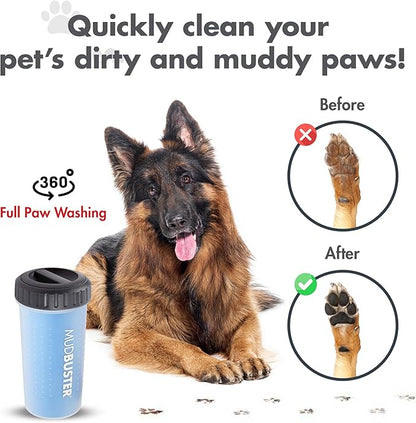 Dexas Lidded MudBuster Large Dog Paw Cleaner, Pro Blue, Fits 2.5"-3.5" Wide Paws - Image 4