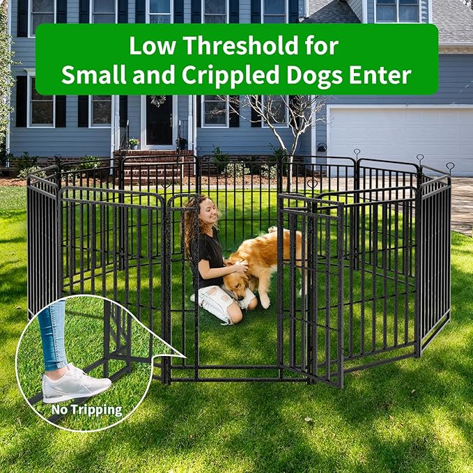 Kfvigoho Heavy Duty Dog Playpen: 32 Steel Panels 47" Height, Square Steel Pipe - Image 3