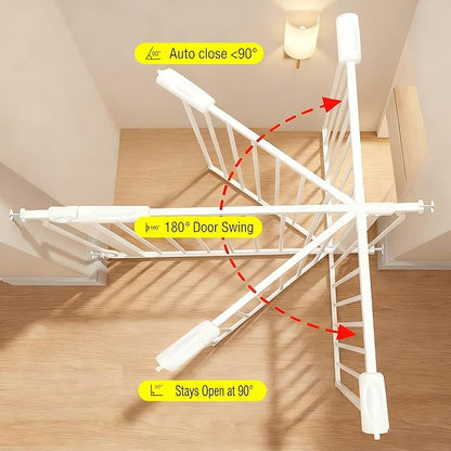 Narrow Walk Through Baby Gate 24.02-29.13 Inch Wide Auto Close Tension White - Image 3