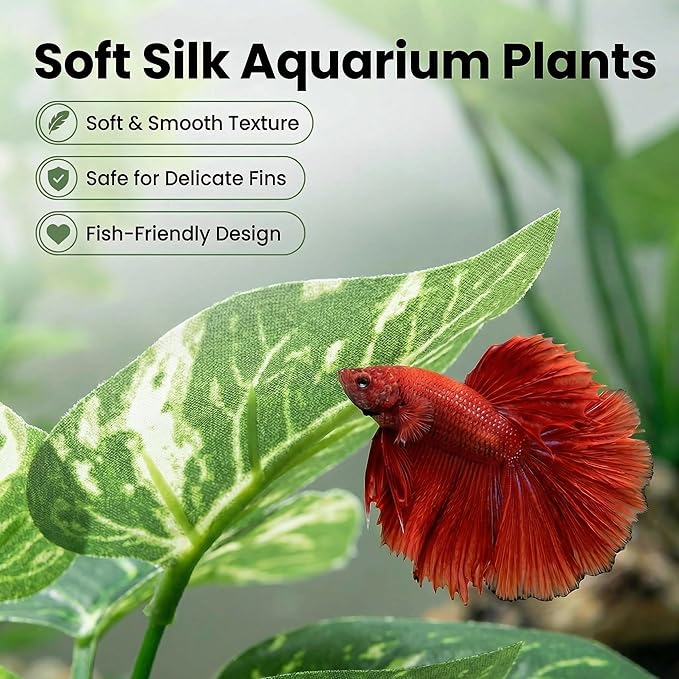 10 Pack Silk Aquarium Plants Fish Tank Decorations - Image 2