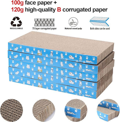 5 Packs in 1 Cat Scratch Pad, Cat Scratcher Cardboard, Reversible, Durable - Image 5