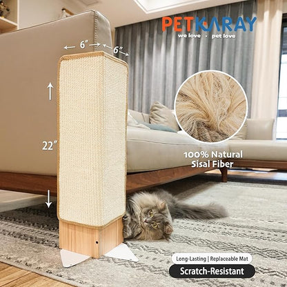 PETKARAY Couch Corner Cat Scratcher, Sisal Furniture Protector - Image 2
