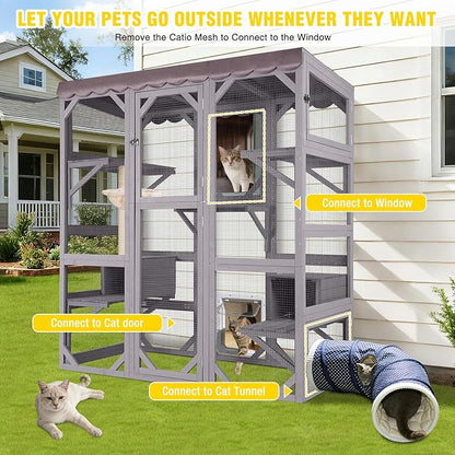 Aivituvin Catio Cat Enclosure Large Window Cat House - Image 2