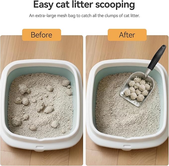 Cat Litter Scoop, Large Long Handle Kitty Metal Scooper, Heavy Duty Aluminum - Image 4
