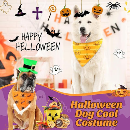 Preboun 50 Pcs Halloween Dog Bandanas Bulk Pumpkin Ghost Bandanas - Image 2