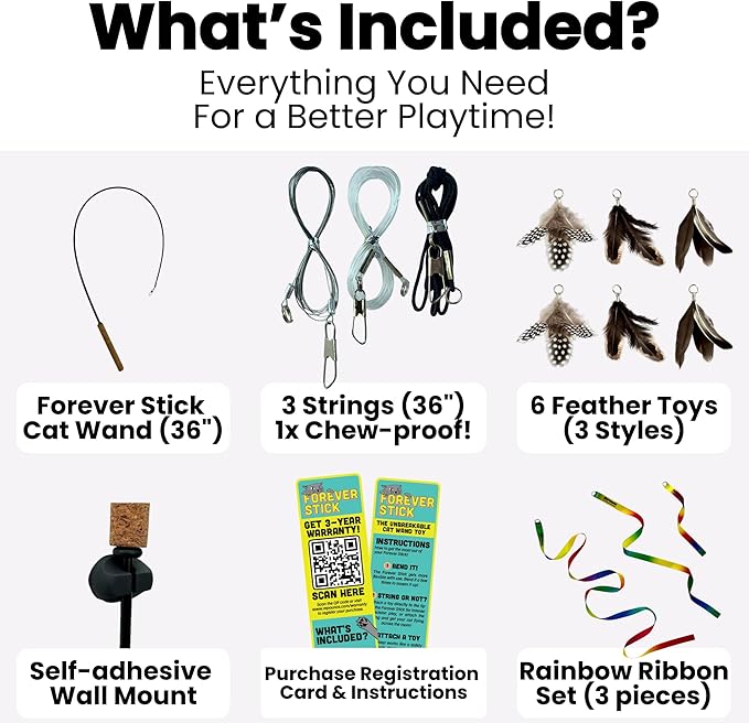 Forever Stick with Cat Toys and Strings Bundle - Image 2