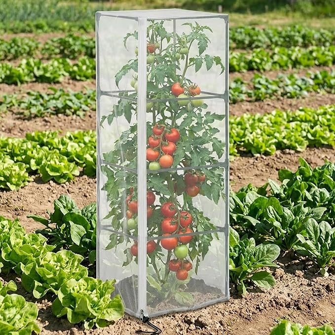 2 Pcs Garden Bird Netting for Square Plant Cage, Tomato Trellis Insect Bird - Image 6