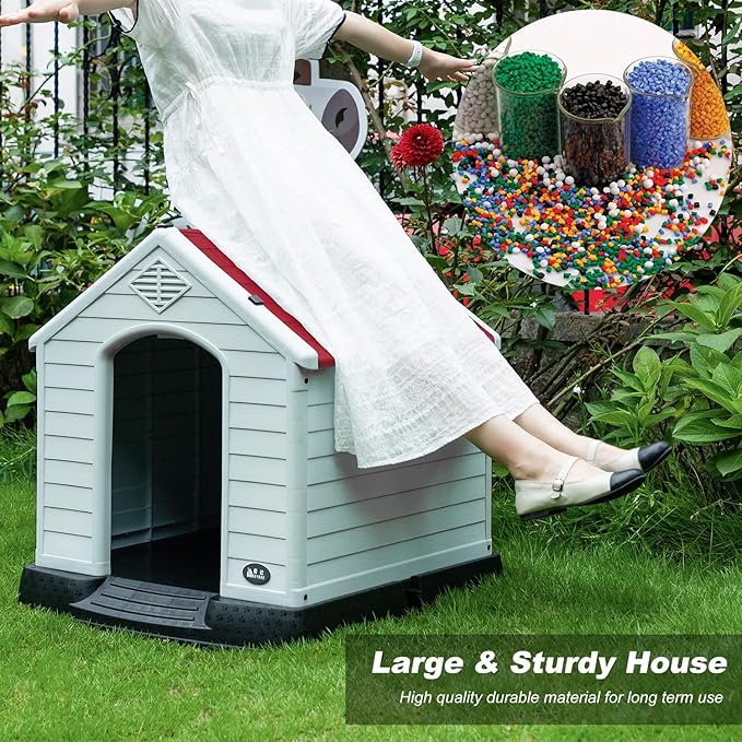 FDW Dog House Indoor Outdoor Durable Ventilate Waterproof Pet Plastic Dog House - Image 6