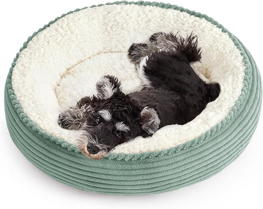 Love's cabin Round Donut Cat and Dog Cushion Bed, 24in Pet Bed by Lovescabin