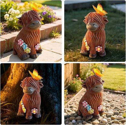 9.1" Highland Cow Garden Statue - Image 4
