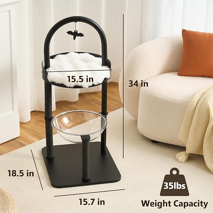 34" Modern Cat Tree Furniture, Minimalist Metal Frame Cat Tower - Image 5