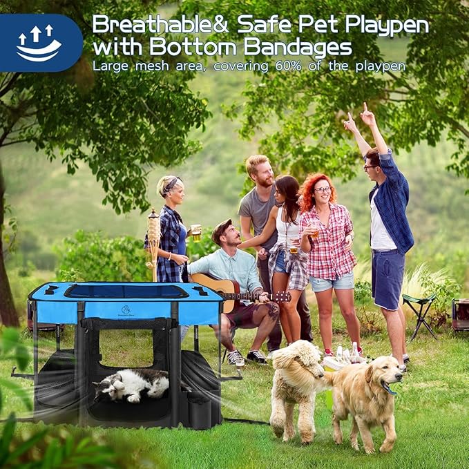 40x32x24 Inches Dog Playpen, Pet Playpen, Foldable Puppy Cat Playpen, Portable - Image 3