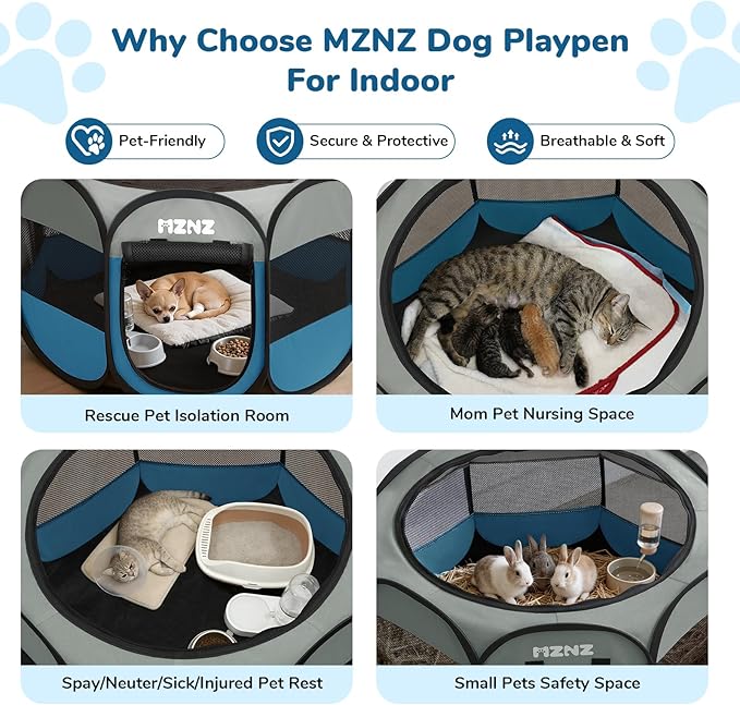 Dog Cat Playpen, Portable Small Animal Playpen Crate Indoor - Image 3