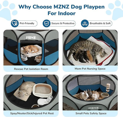 Dog Cat Playpen, Portable Small Animal Playpen Crate Indoor - Image 3