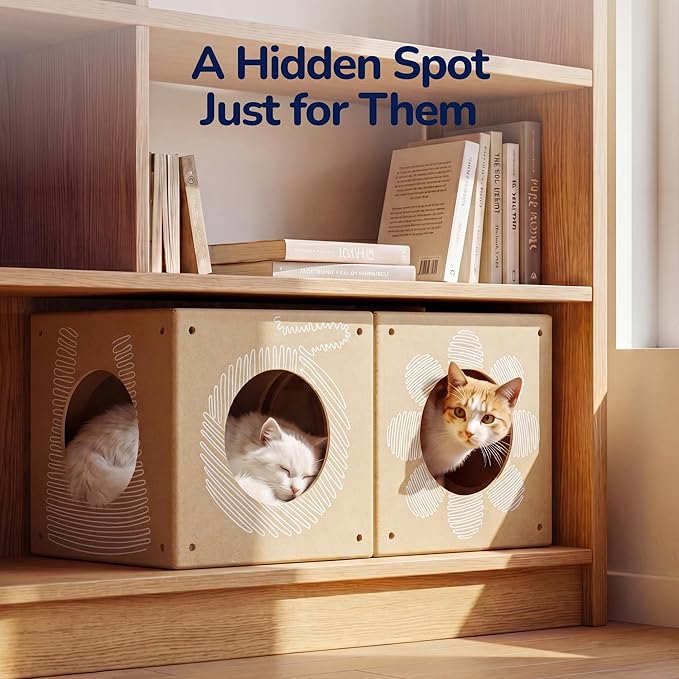 DIY Cardboard Cat House with Scratching Posts, Scratching Board, Recyclable - Image 4