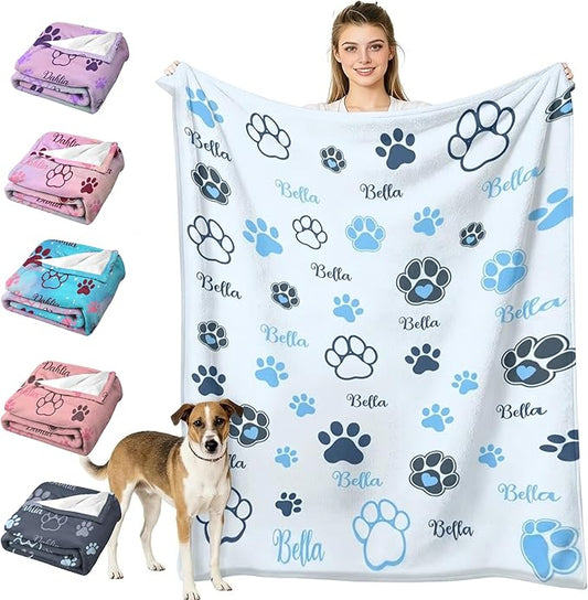 Personalized Pet Blanket with Photo & Name – Custom Dog Blankets by MYESCUSTOM