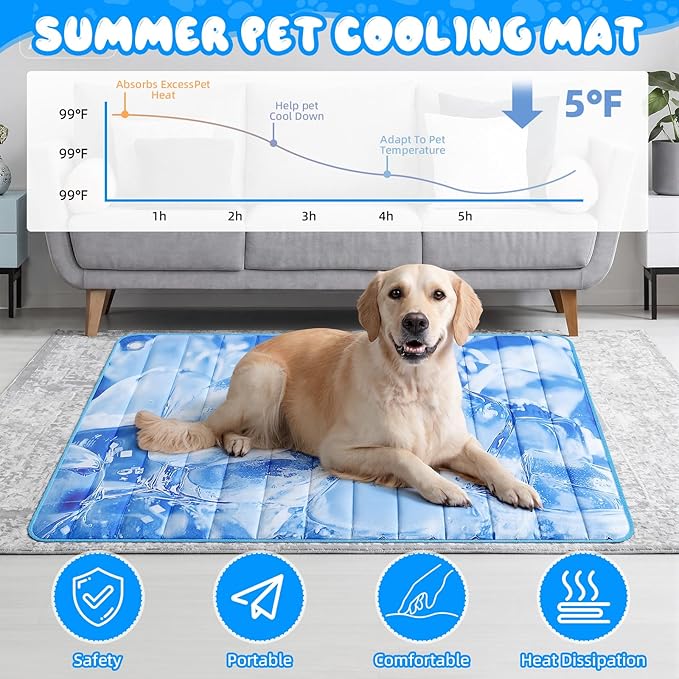 Chunful 4 Pack Dog Cooling Mat Water Injection Pet Cooling Mat - Image 6