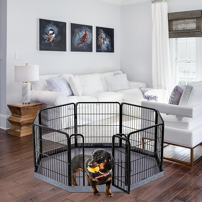 PETIME Dog Playpen, Metal Exercise Puppy Pen Heavy Duty Kennels Yard Fence - Image 7