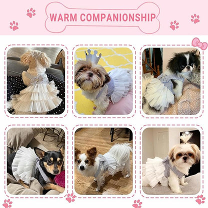 Dog Dresses, Fashion Pet Dog Clothes, Striped Mesh Puppy Dogs Princess Dresses - Image 4