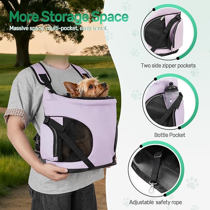 YUDODO Dog Front Backpack Carrier 7-15 lbs, Soft Breathable Pet Front Facing - Image 6