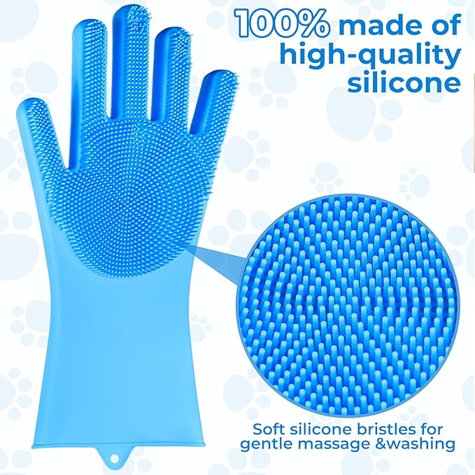 2PCS Dog Bath Supplies, Dog Bath Gloves | Dog Towels 32'' X 16'', Super - Image 4