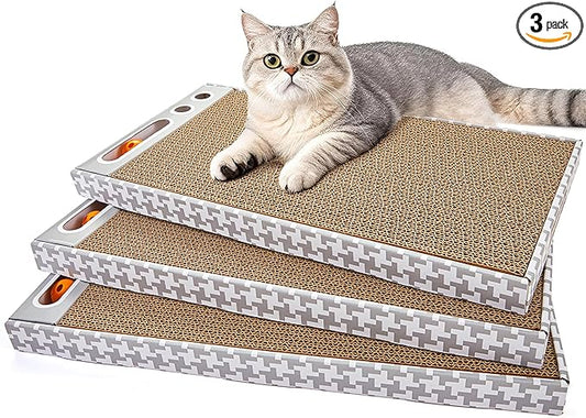 Cat Scratching Board 3 Pack – Reversible Cardboard Scratcher by Unknown