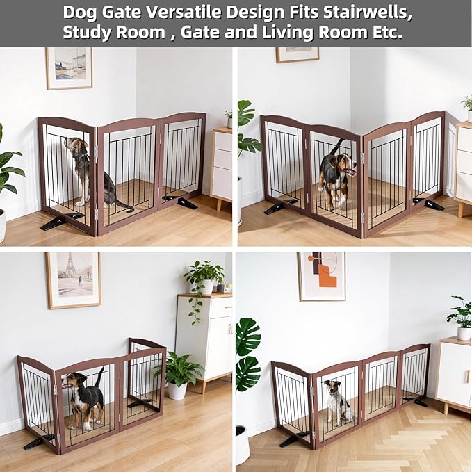 ZJSF Freestanding Dog Fence Indoor, Foldable Dog Gate - Image 4