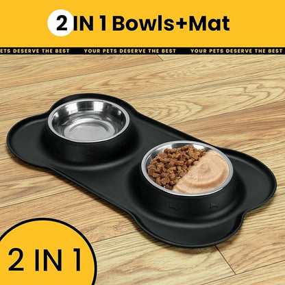 Conlun Dog Bowls with Non-Slip Silicone Mat, Spill Proof Large Food & Water - Image 8