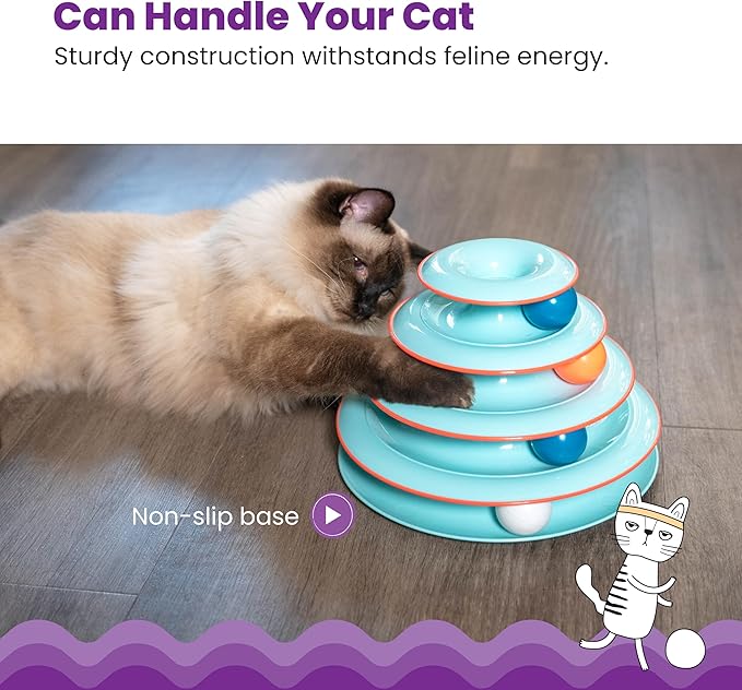 Catstages Chase Meowtain 4-Tier Interactive Cat Track Toy – 4 Spinning Balls - Image 4