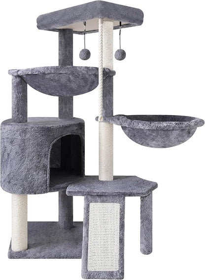 3-Tier Cat Tree with 2 Hammocks & Condo, Rope Ladder, Replaceable Hanging Balls by Unknown