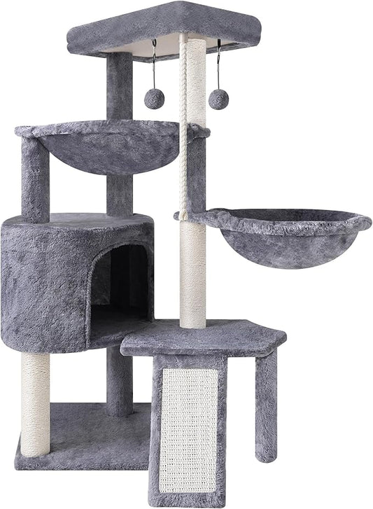 3-Tier Cat Tree with 2 Hammocks & Condo, Rope Ladder, Replaceable Hanging Balls by Unknown