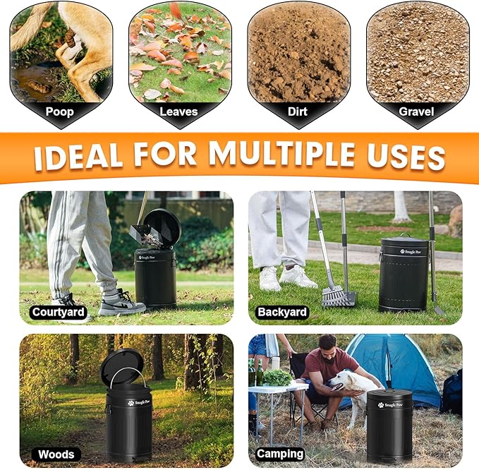 Dog Metal Poop Trash Can Outside - Image 7
