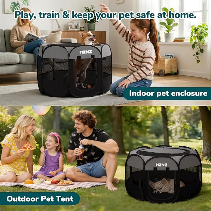Dog Cat Playpen, Portable Small Animal Playpen Crate Indoor - Image 5
