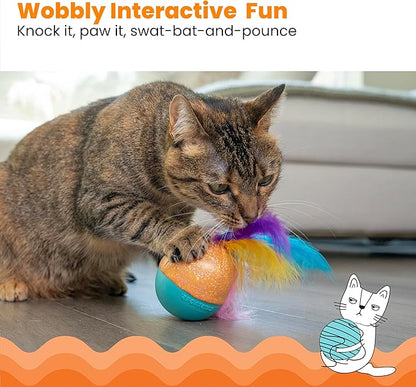 Catstages Whack N' Wobble Ball Intearctive Cat Toy, Weighted Ball - Image 2