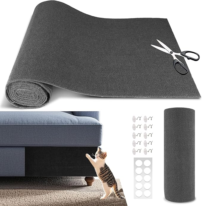 Cat Scratch Furniture Protector, 39.4"x15.8" Self Adhesive Cat Scratch Mat Pad by WAWINYAirVentFilters