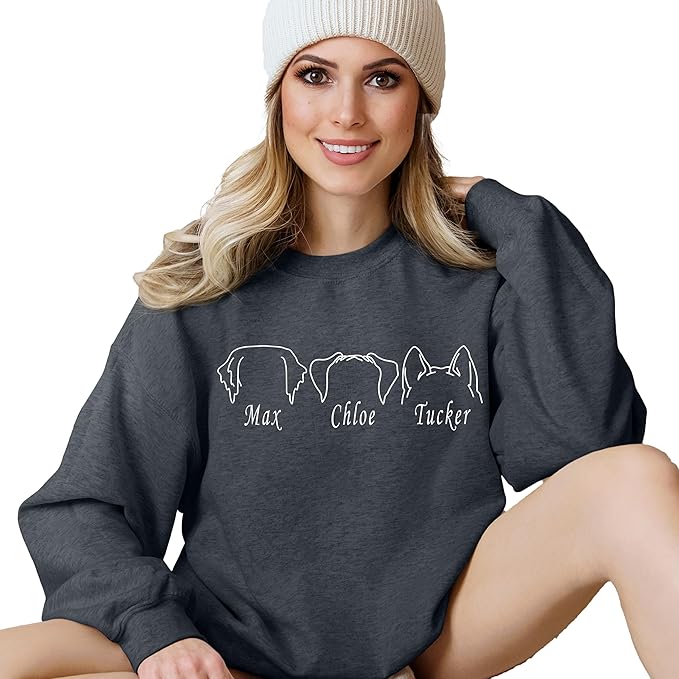 Custom Dog Mom Shirt Personalized Dog Ears Sweatshirt - Image 2