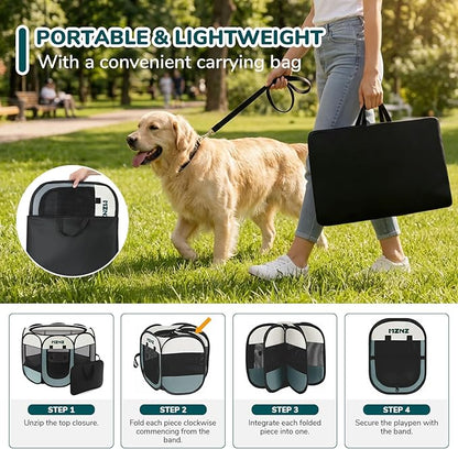 Dog Cat Playpen, Portable Small Animal Playpen Crate Indoor - Image 4