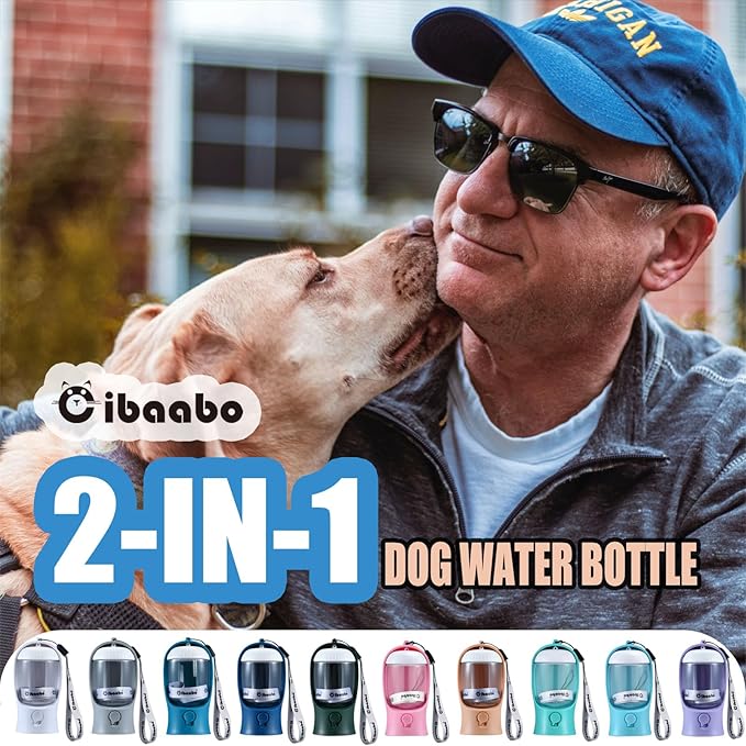 Cibaabo Dog Water Bottle with Food Container, Travel Puppy Water Bowl, Portable - Image 2