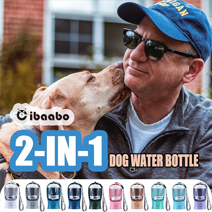 Cibaabo Dog Water Bottle with Food Container, Travel Puppy Water Bowl, Portable - Image 2