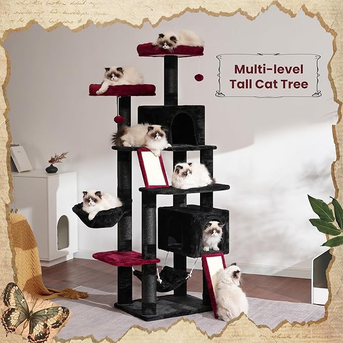 Gitelsnour Cat Tree for Indoor Cats, Gothic Sturdy Cat Tree House - Image 8