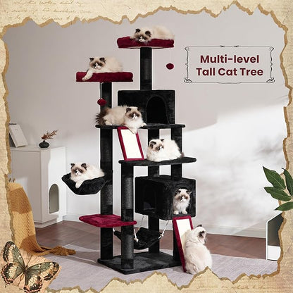 Gitelsnour Cat Tree for Indoor Cats, Gothic Sturdy Cat Tree House - Image 8
