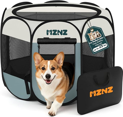 Dog Cat Playpen, Portable Puppy Pet Crate Indoors by MZNZ
