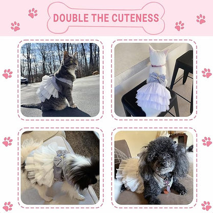 Dog Dresses, Fashion Pet Dog Clothes, Striped Mesh Puppy Dogs Princess Dresses - Image 5